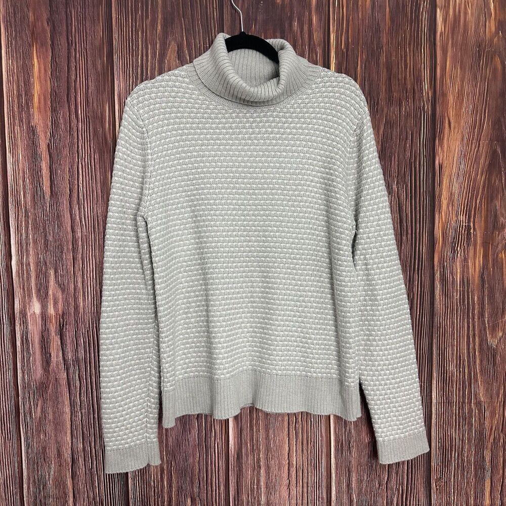 J. Crew Turtleneck Sweater Light Gray Womens Size Large L